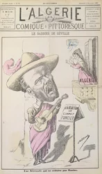 Caricature représentant la France essayant de séduire l